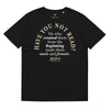black christian t-shirt with gold letters